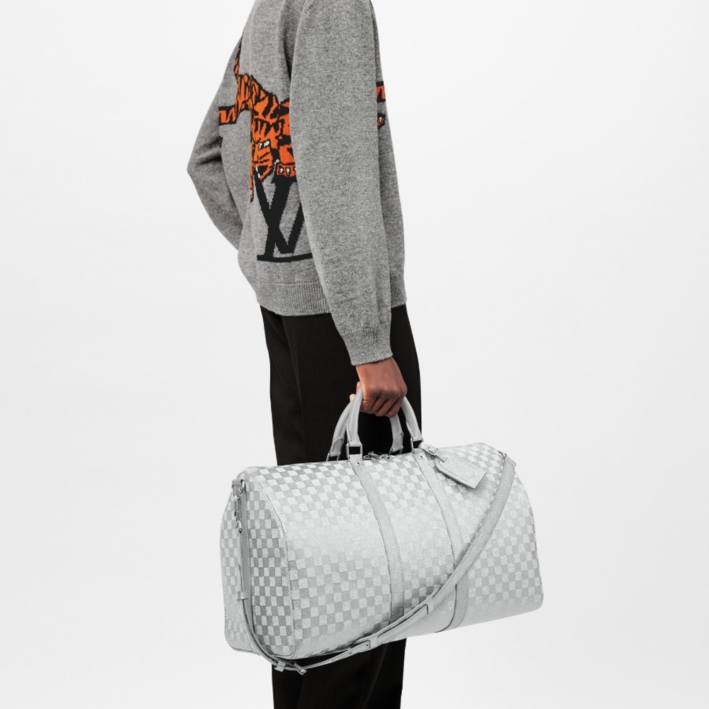 Louis Vuitton Glitter Damier Keepall Mens LV SS22 Runway by Virgil Abloh - Picture 16 of 17